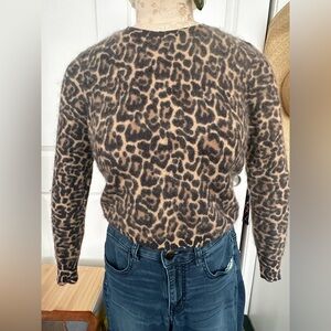J. Crew Leopard Print Cashmere Sweater size Small